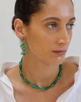 The Depths Of Time Necklace, Green Chalcedony