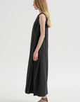 Duna Dress, Black with Stripes
