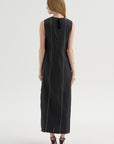Duna Dress, Black with Stripes