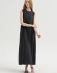 Duna Dress, Black with Stripes