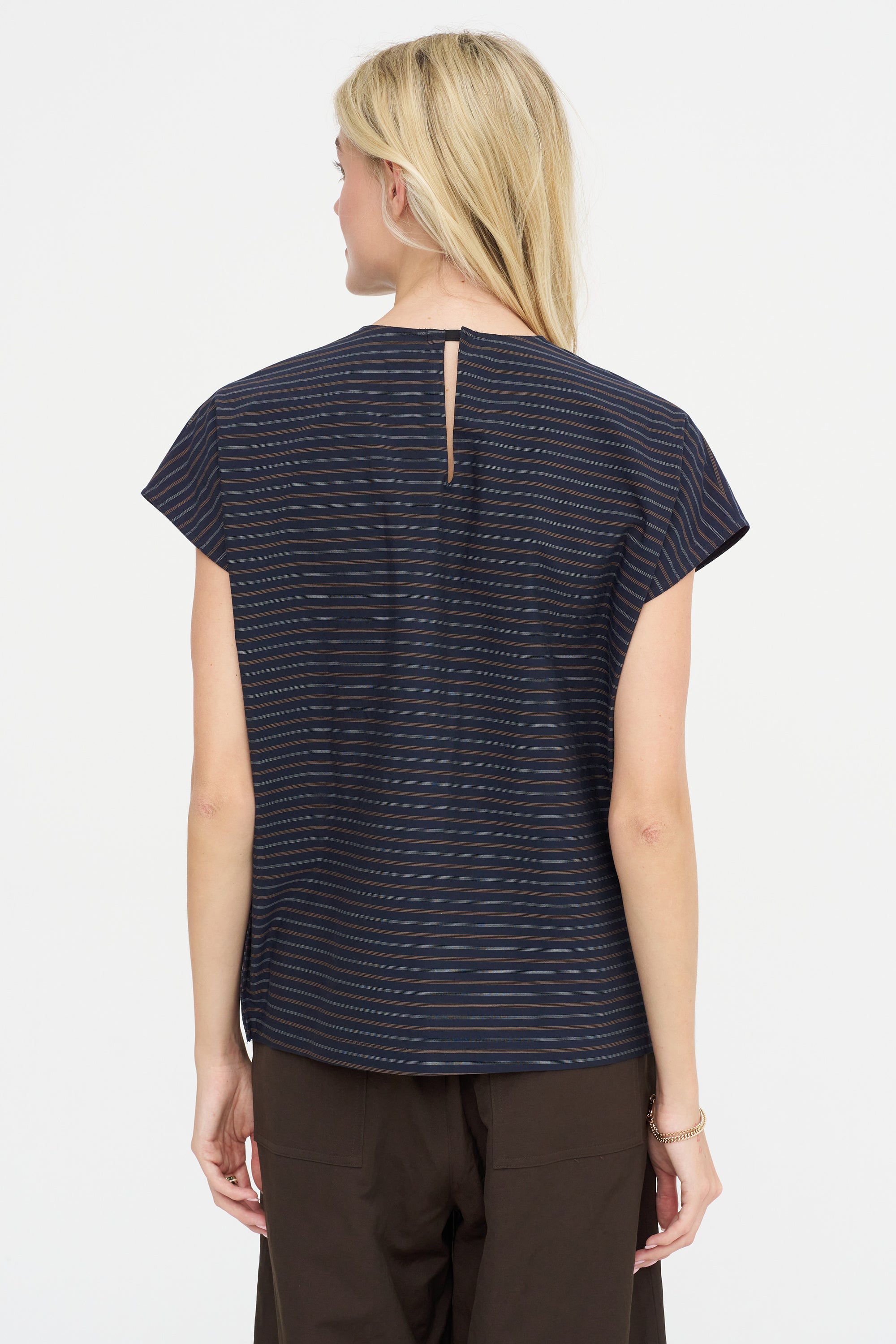 Eclectic Top, Navy Stripes