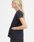 Eclectic Top, Navy Stripes
