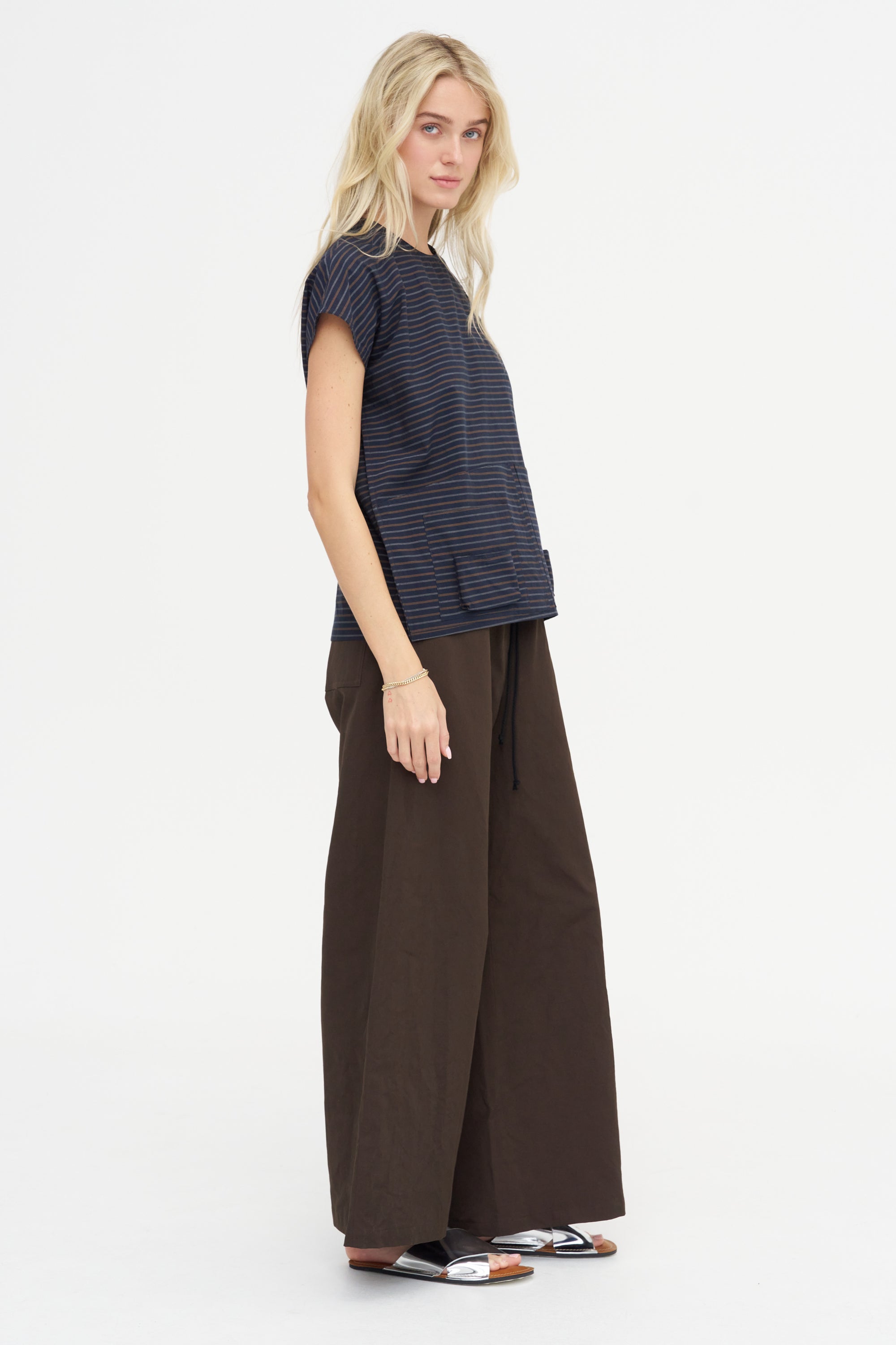 Eclectic Top, Navy Stripes