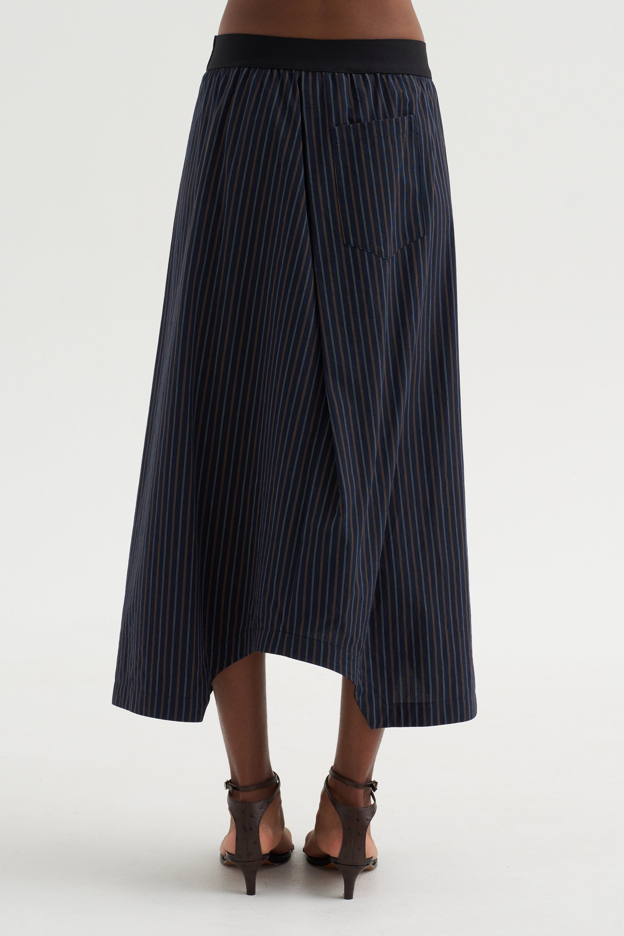 Souk Skirt, Navy with Stripes