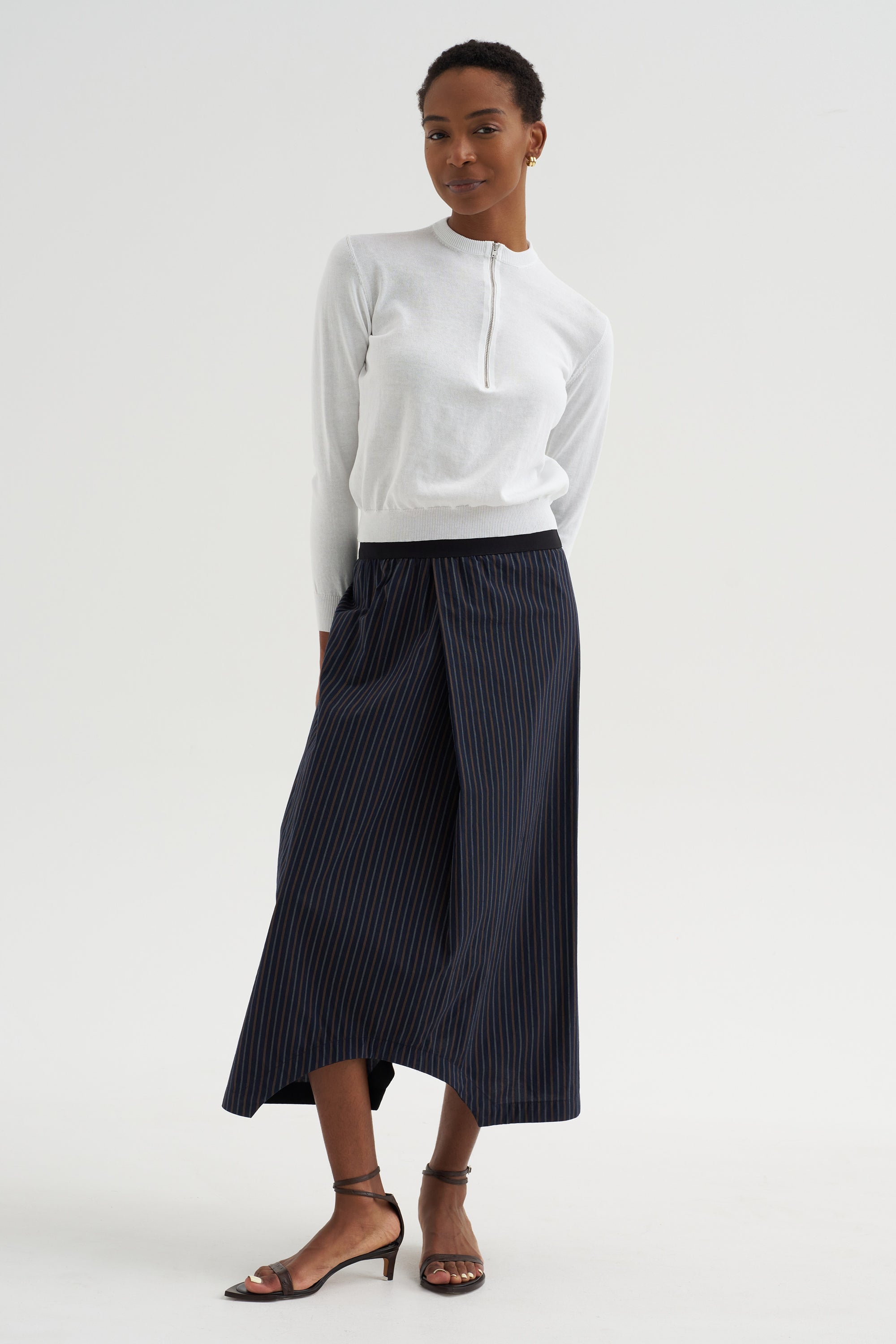 Souk Skirt, Navy with Stripes