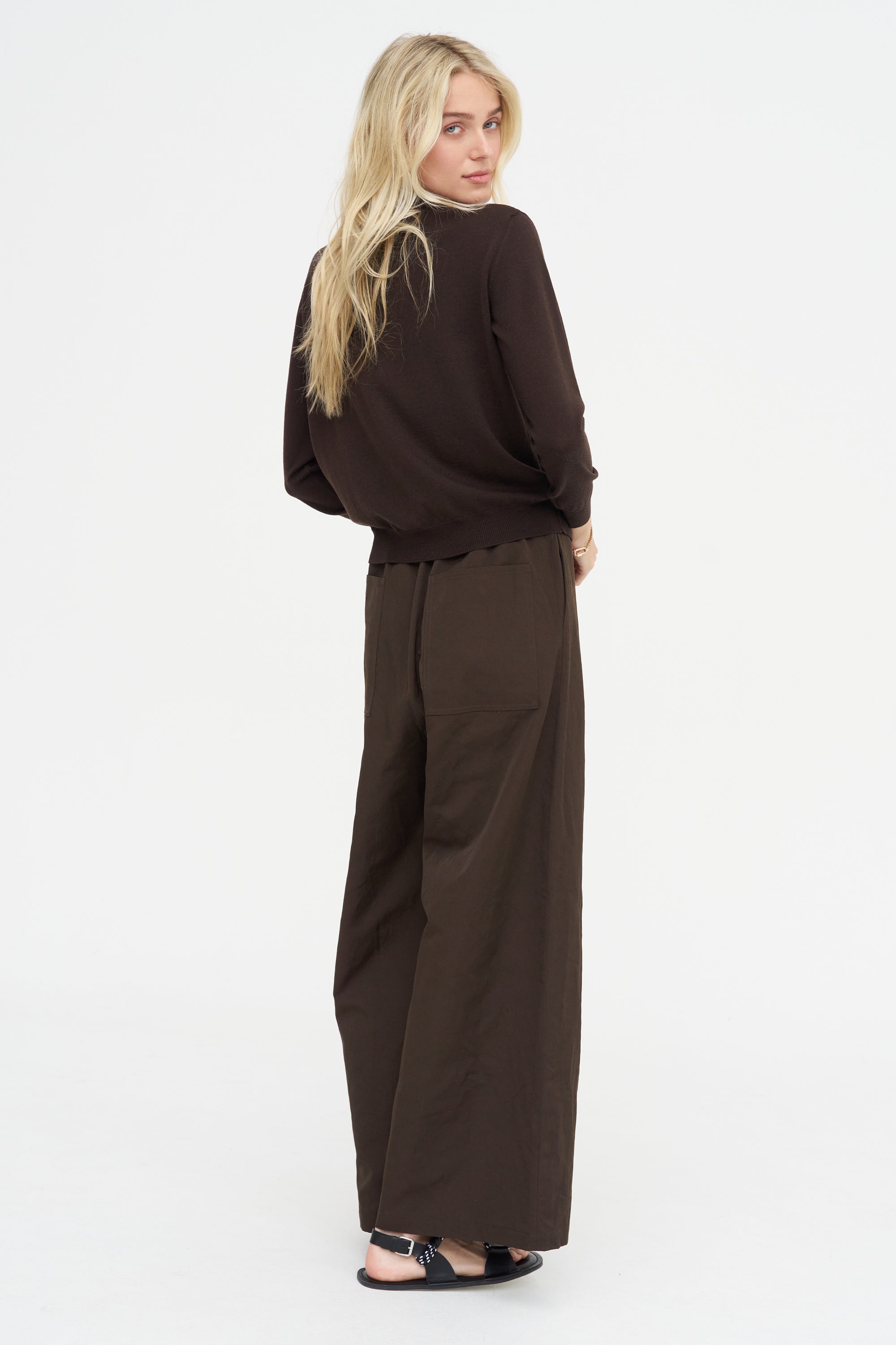 Tassel Tricot Sweater, Brown