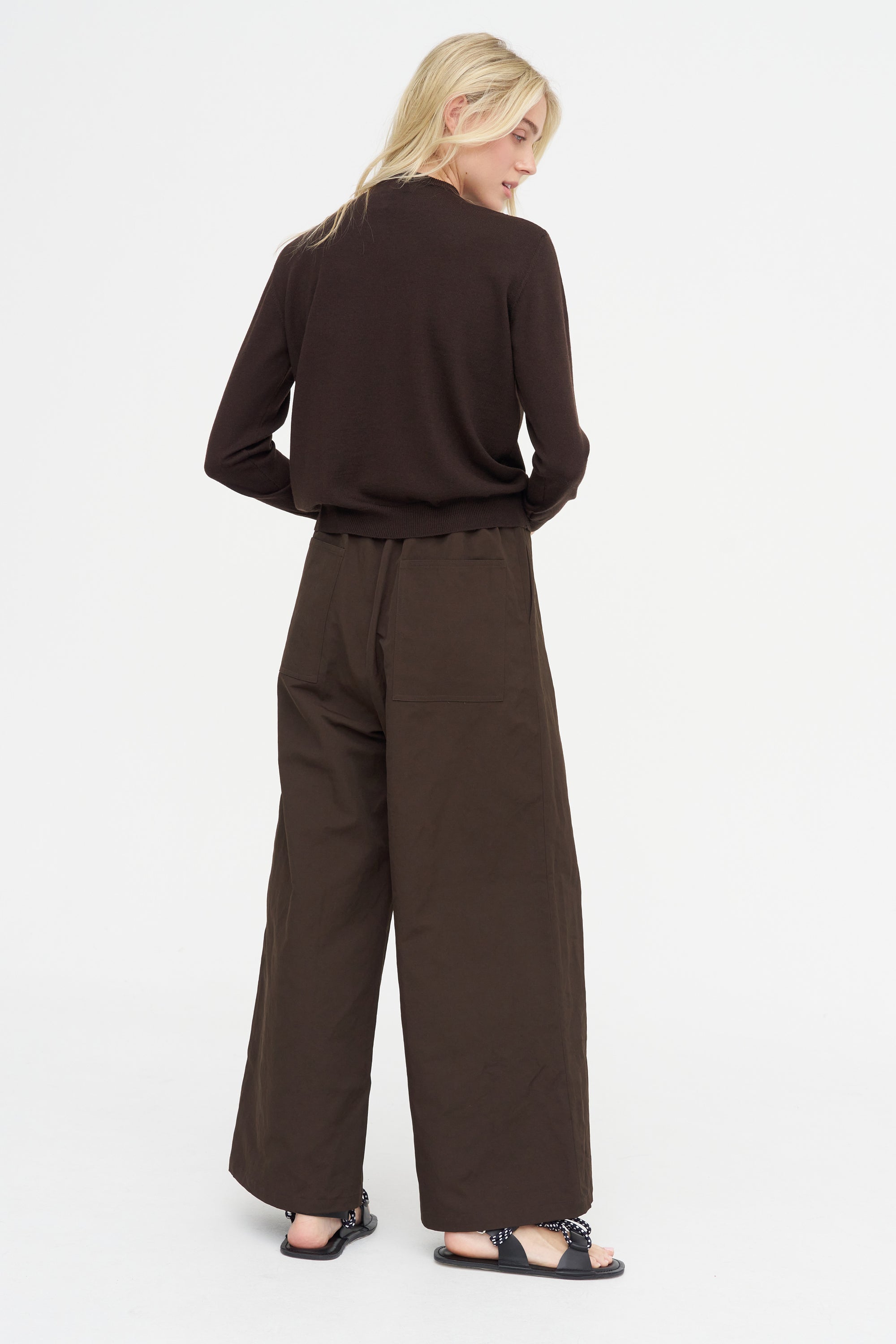 Tassel Tricot Sweater, Brown