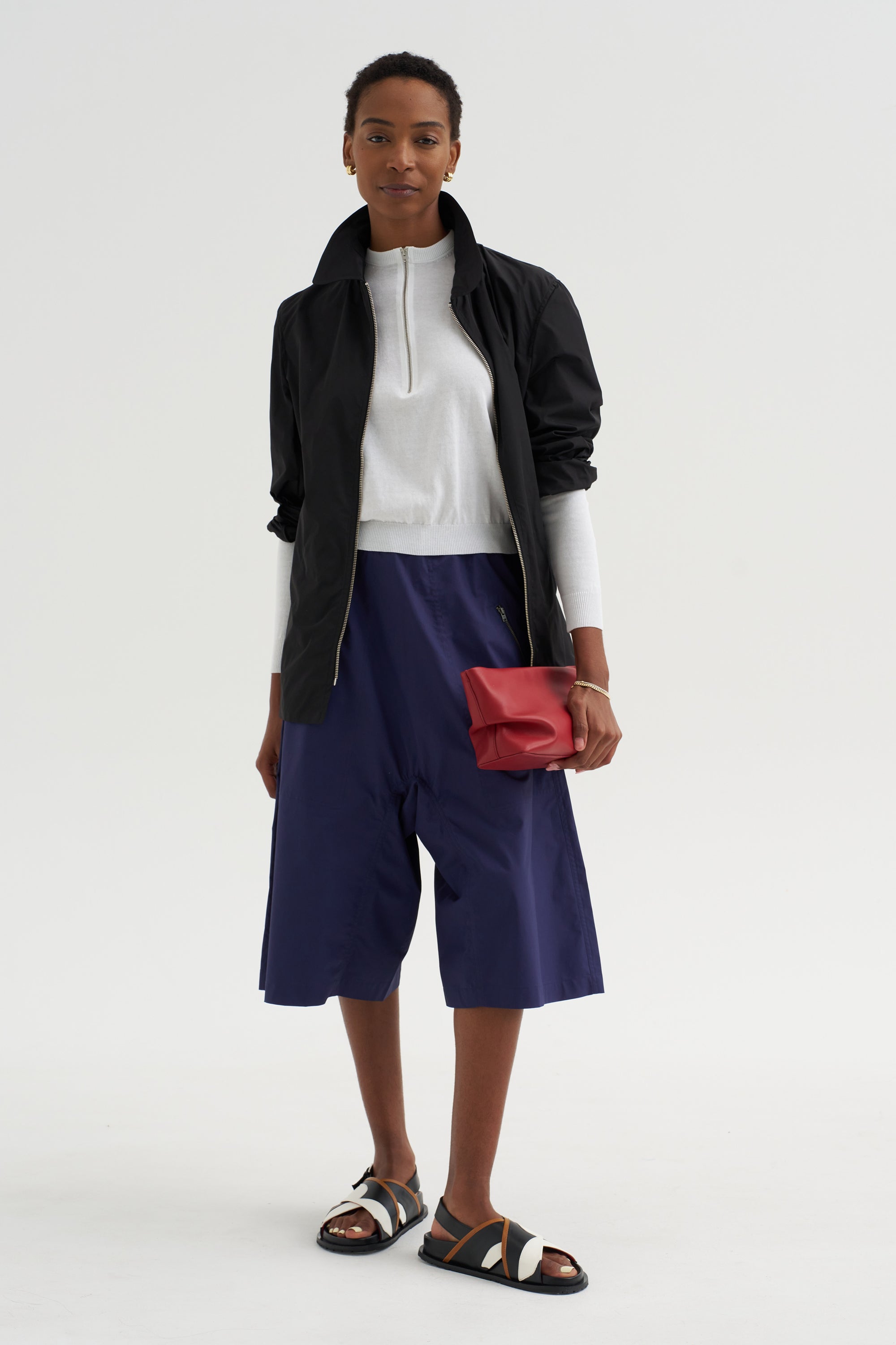 Sporty Tricot Sweater, White