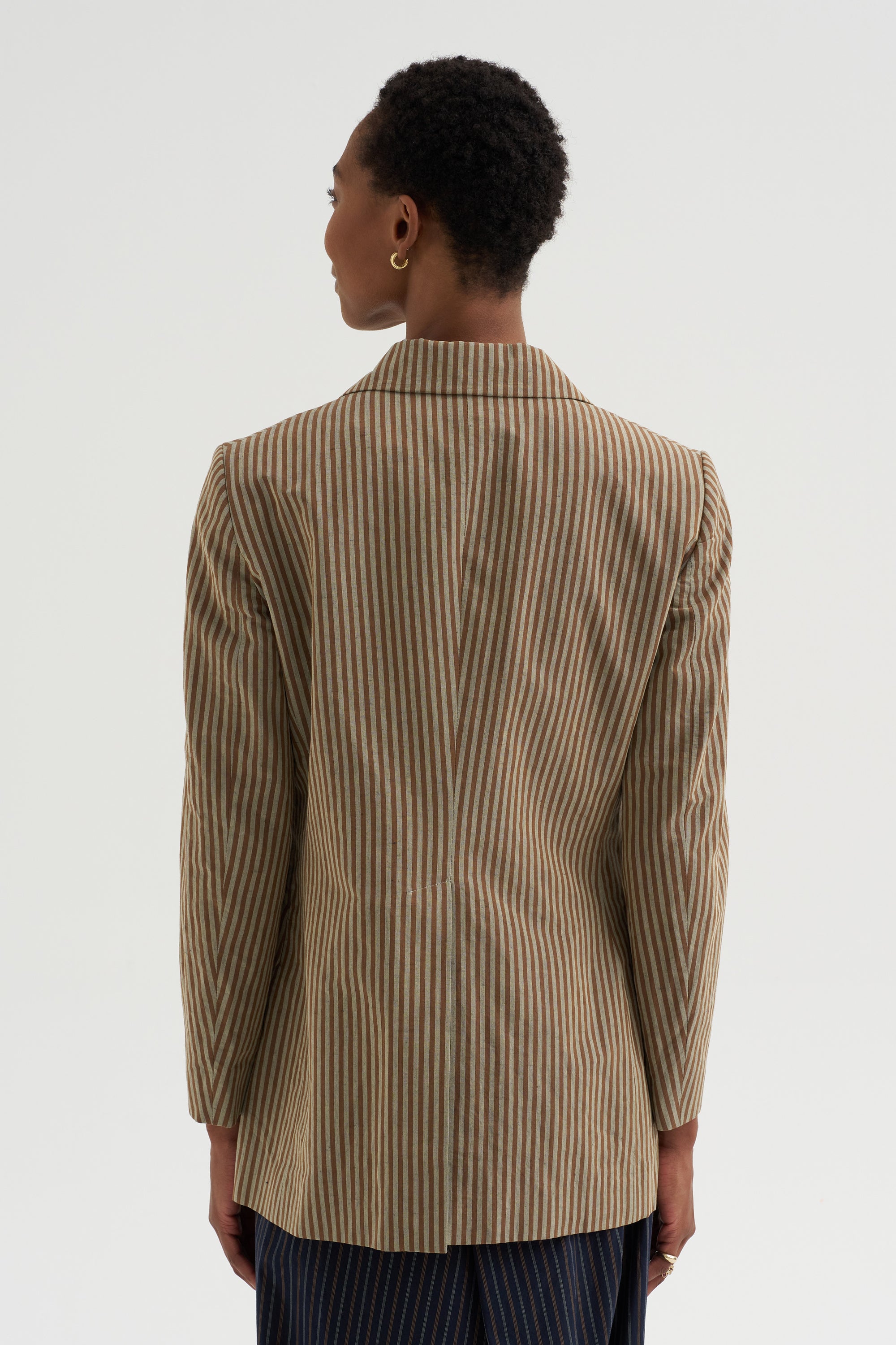 One Button Jacket, Kaki &amp; Brown