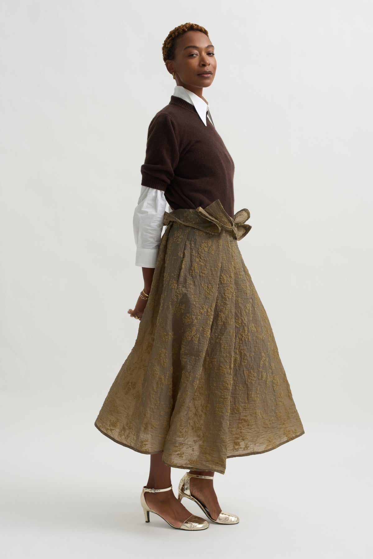 Pleated Skirt, Beige