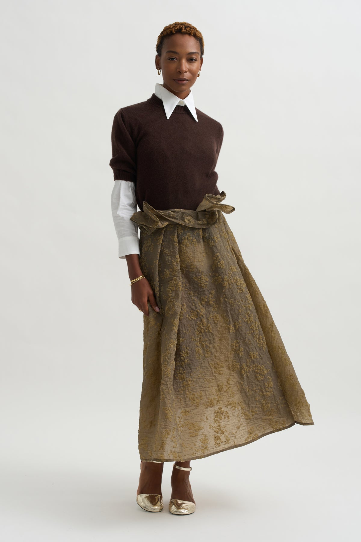 Pleated Skirt, Beige