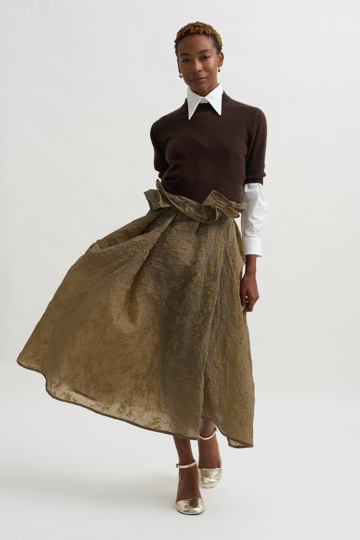 Pleated Skirt, Beige