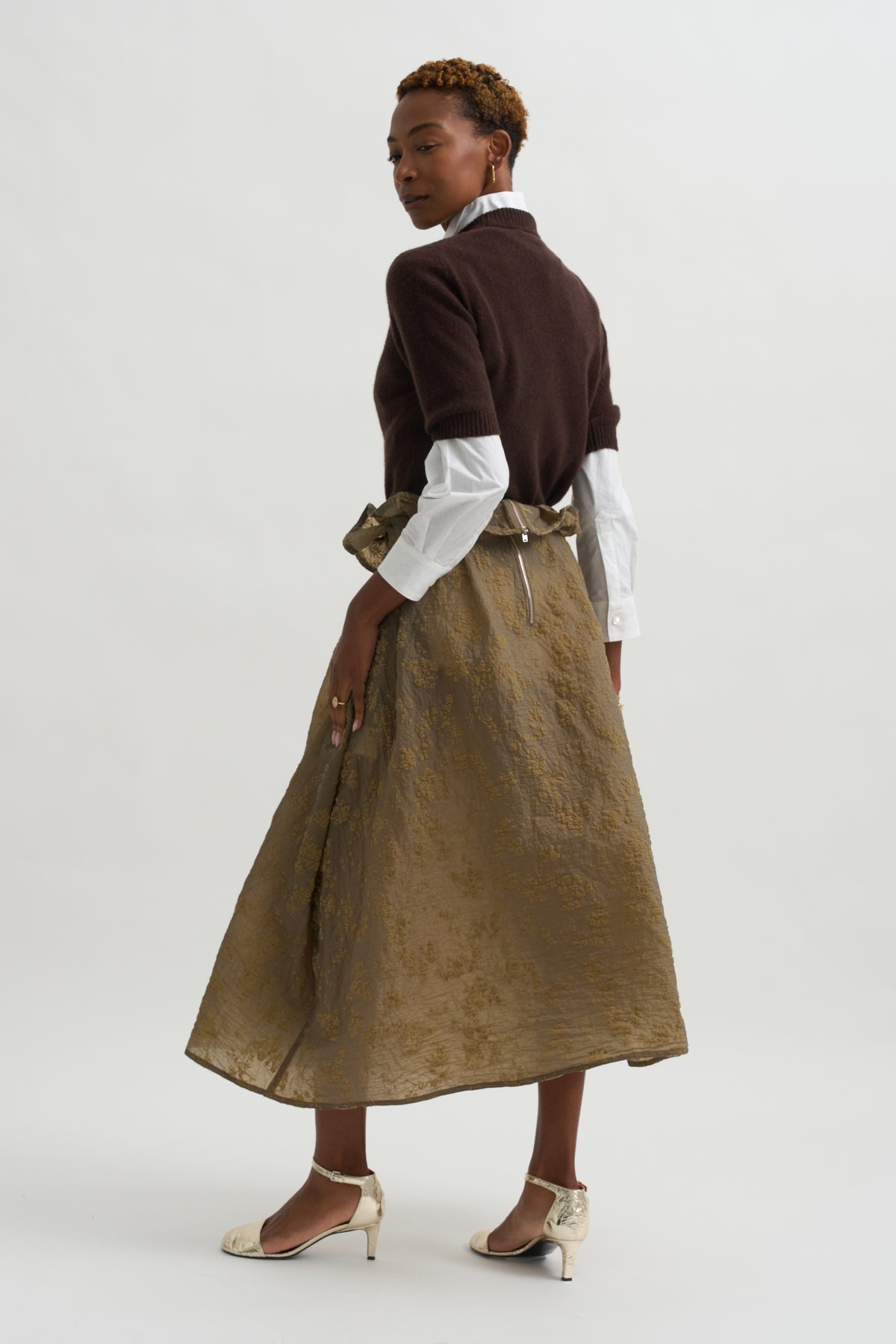 Pleated Skirt, Beige
