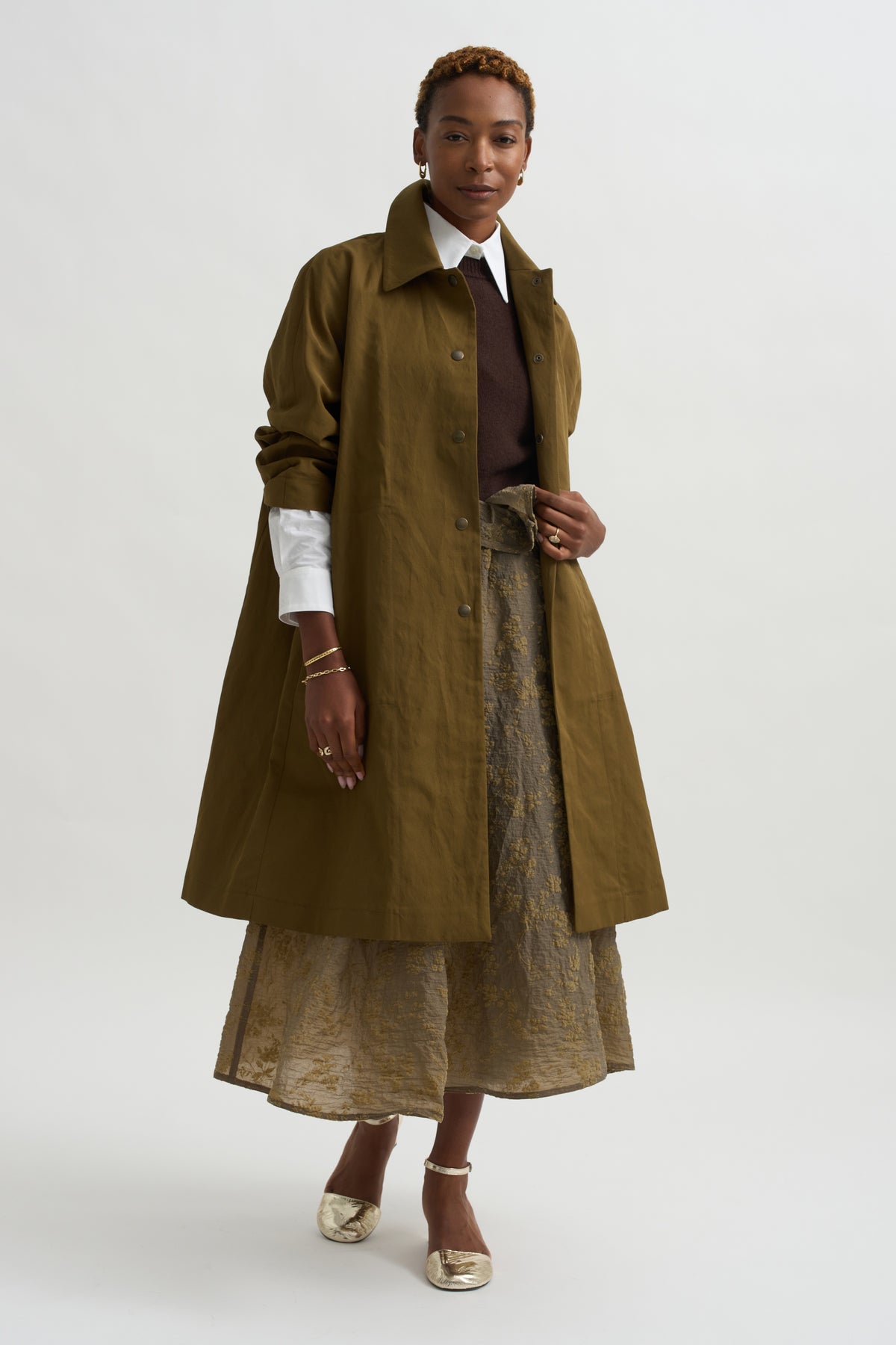 Pleated Skirt, Beige