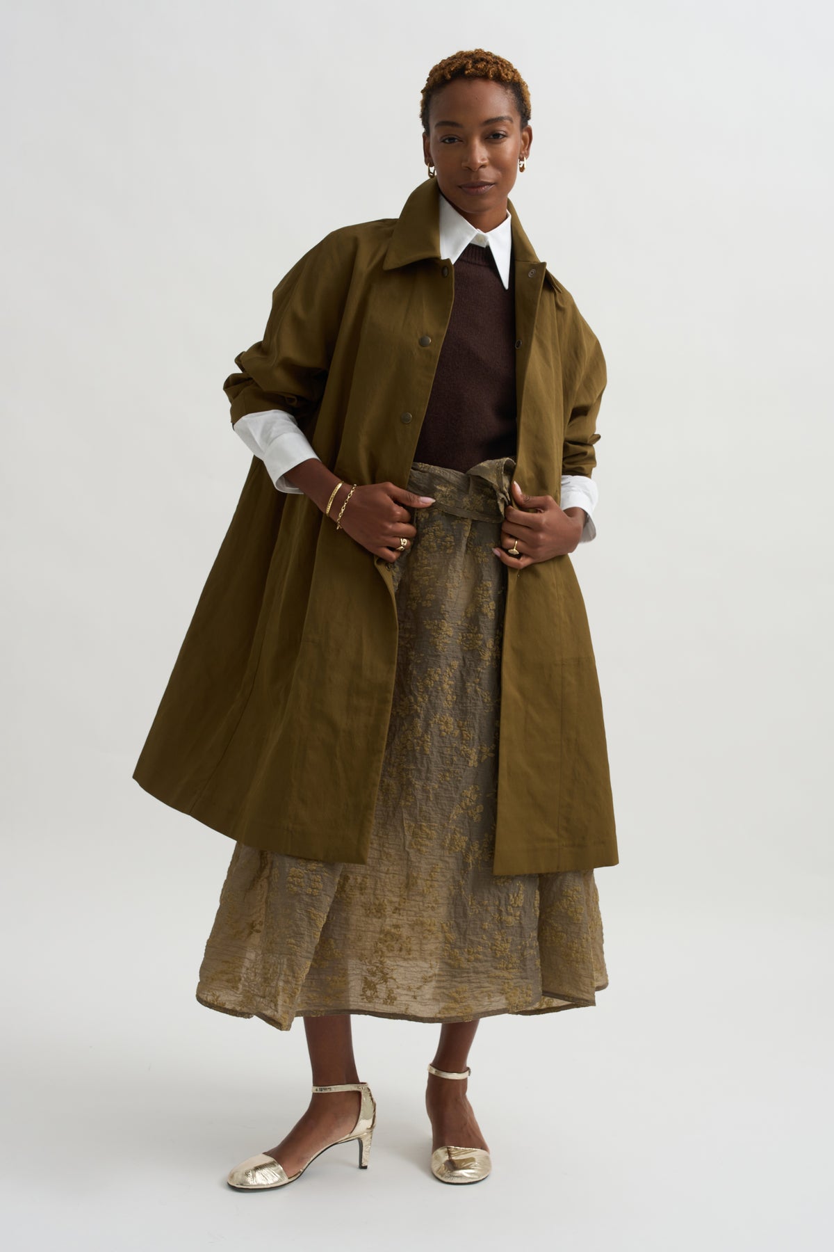 Pleated Skirt, Beige