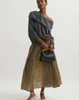 Shawl Collar Top, Grey Melange