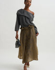 Shawl Collar Top, Grey Melange