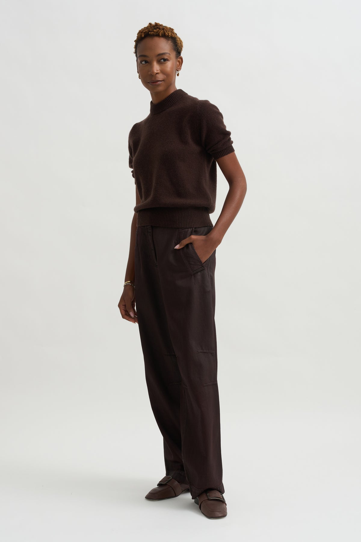 Sweet Tricot Top, Brown