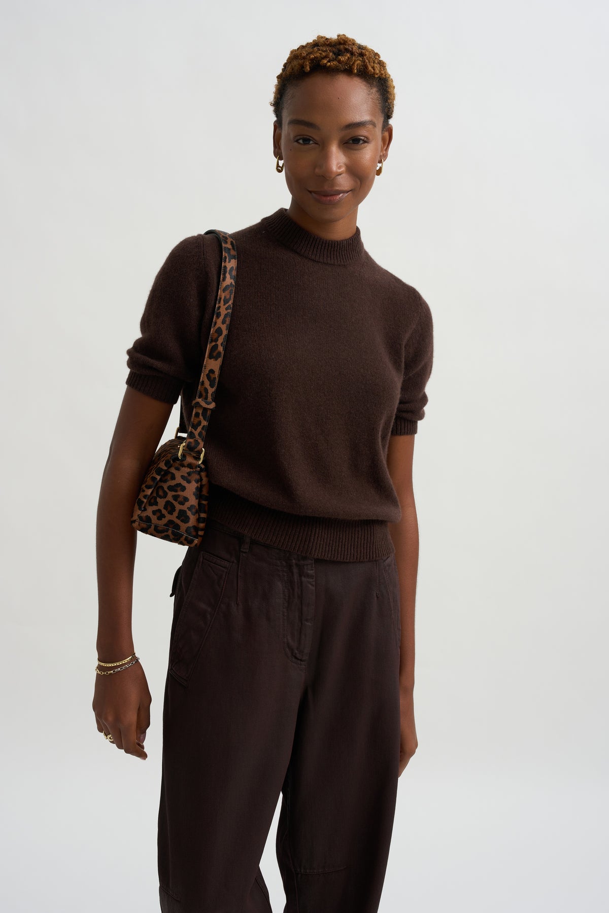 Sweet Tricot Top, Brown