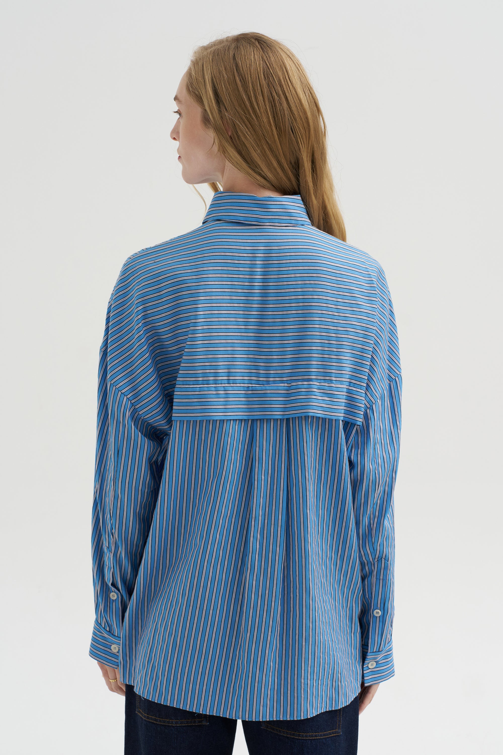 Edmund Lyocell Stripe Oversize, Blue Multi