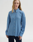 Edmund Lyocell Stripe Oversize, Blue Multi