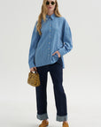 Edmund Lyocell Stripe Oversize, Blue Multi