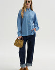Edmund Lyocell Stripe Oversize, Blue Multi