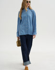 Edmund Lyocell Stripe Oversize, Blue Multi