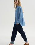 Edmund Lyocell Stripe Oversize, Blue Multi
