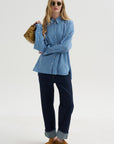 Edmund Lyocell Stripe Oversize, Blue Multi
