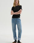 Feather Weight Viscose Neoprene Slim T-Shirt, Black