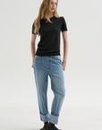 Feather Weight Viscose Neoprene Slim T-Shirt, Black