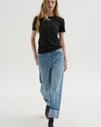 Feather Weight Viscose Neoprene Slim T-Shirt, Black