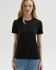 Feather Weight Viscose Neoprene Slim T-Shirt, Black