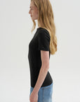 Feather Weight Viscose Neoprene Slim T-Shirt, Black
