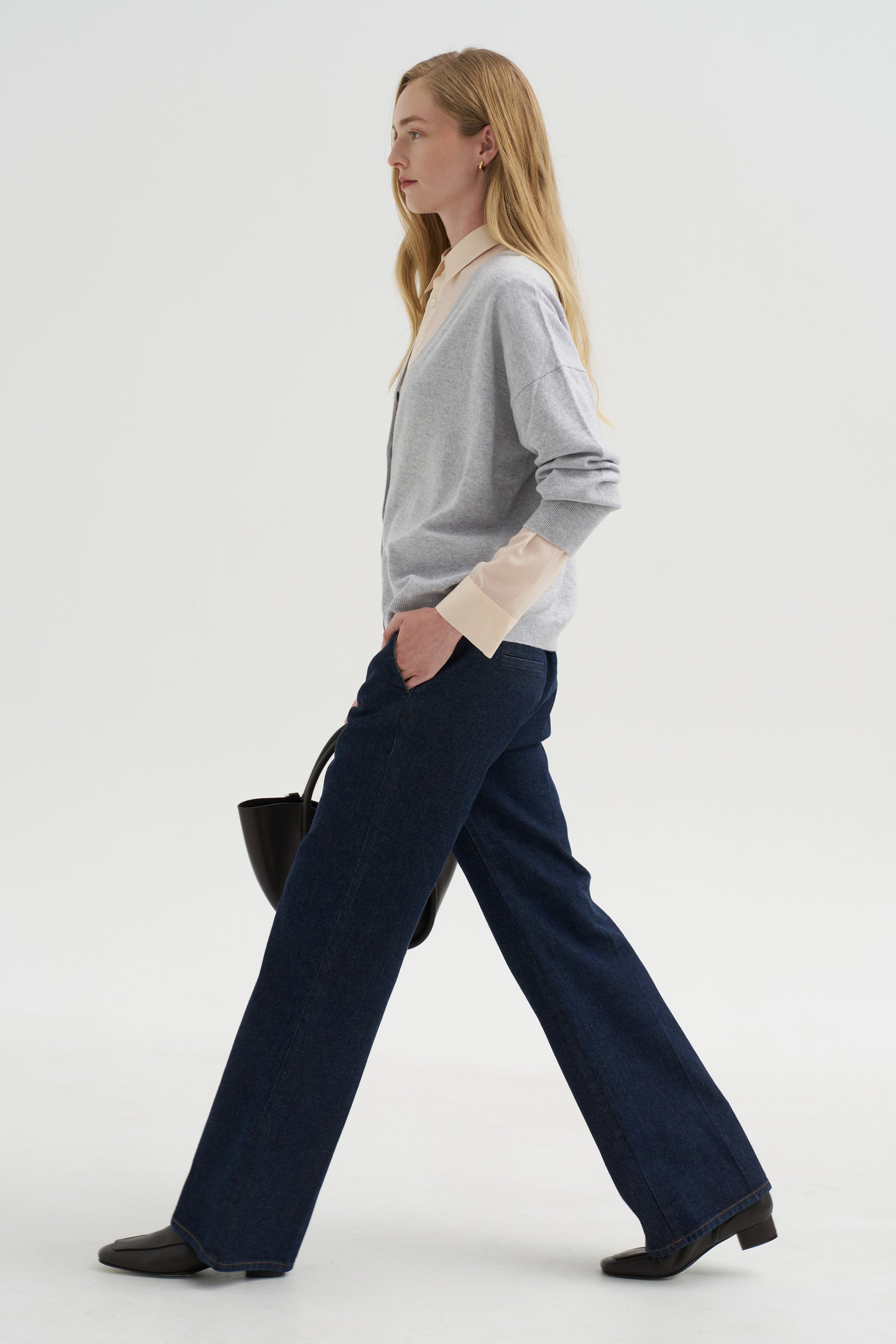 Pre-Order • Indigo Denim Pat Trouser Jean, Dark Denim