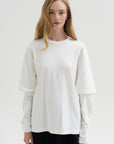 Perfect Unisex Double Layer Long Sleeve T-Shirt, White