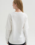 Perfect Unisex Double Layer Long Sleeve T-Shirt, White