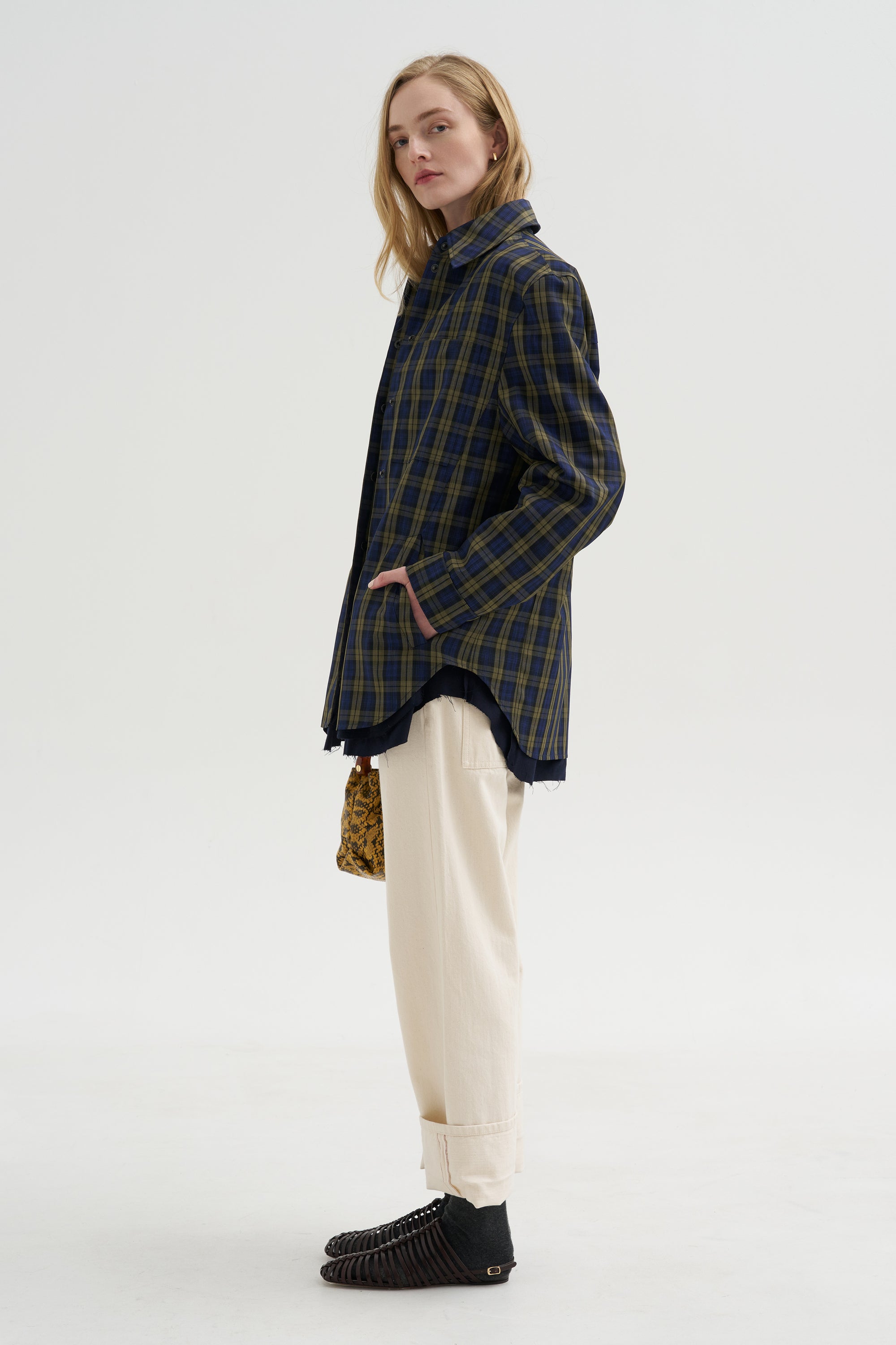 Pre-Order • Techy Plaid Easy Shirt Jacket, Blue Multi