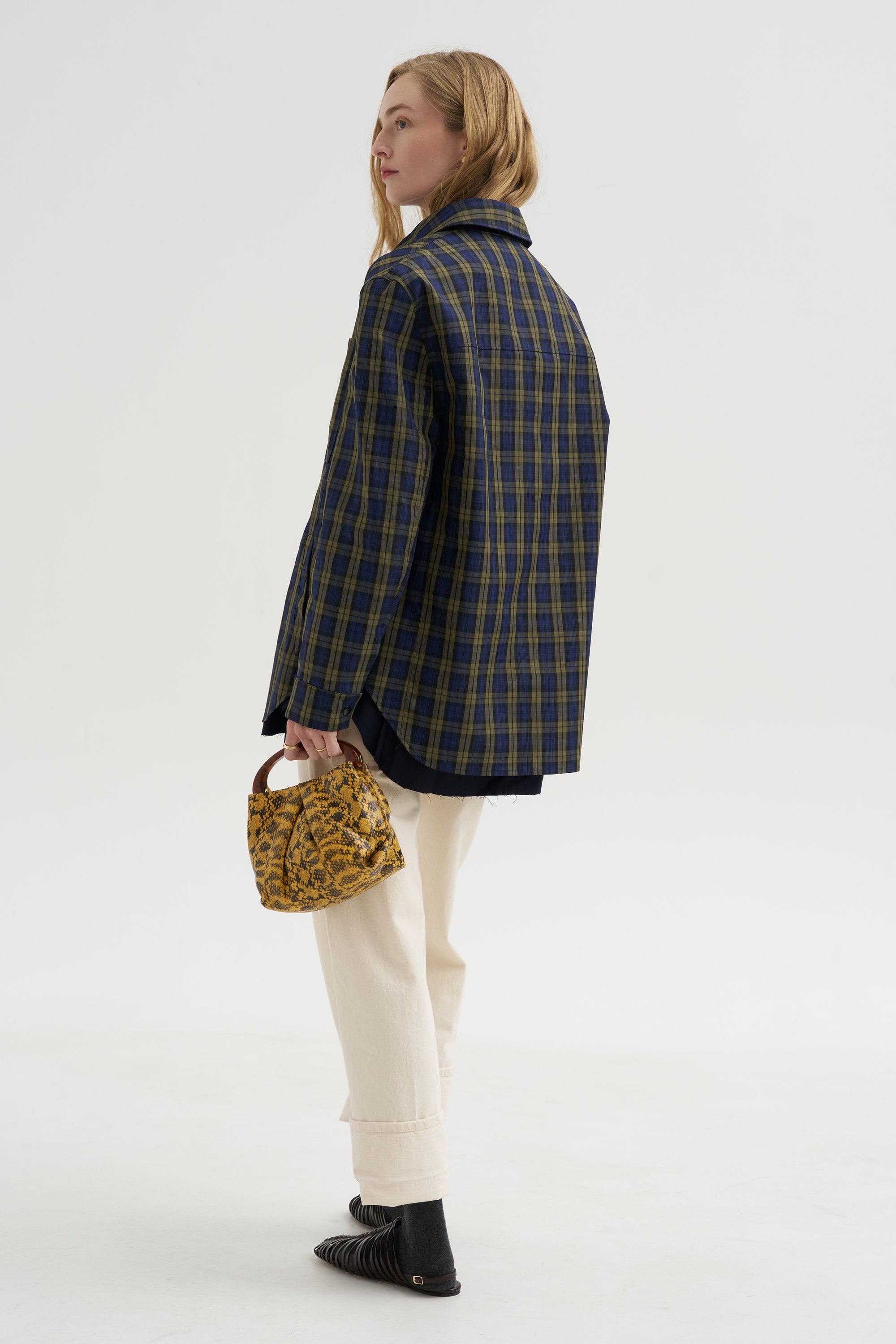 Pre-Order • Techy Plaid Easy Shirt Jacket, Blue Multi