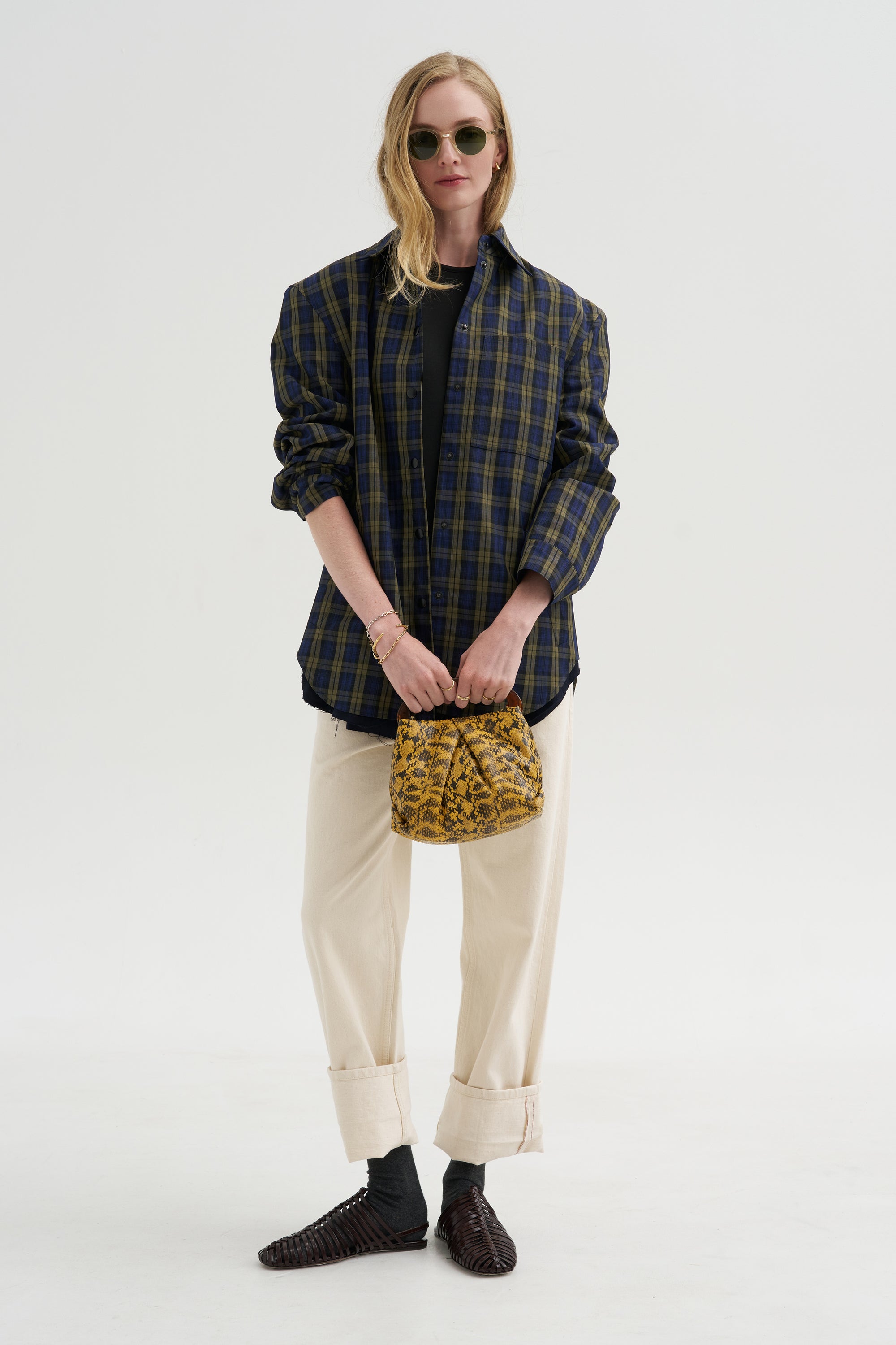 Pre-Order • Techy Plaid Easy Shirt Jacket, Blue Multi