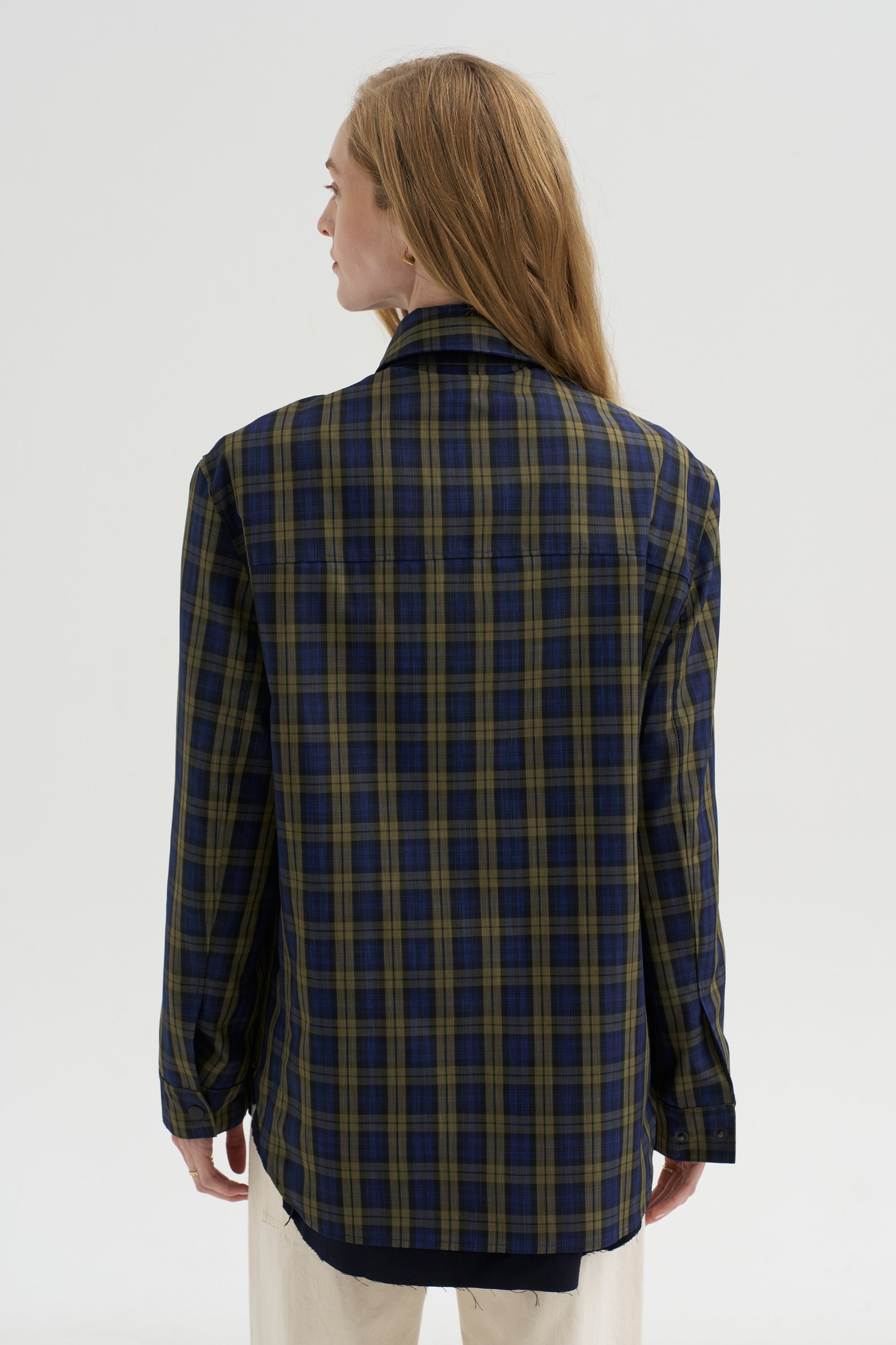 Pre-Order • Techy Plaid Easy Shirt Jacket, Blue Multi