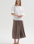 Compact Eco Poplin Reverse Sleeve Top, White
