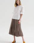 Compact Eco Poplin Reverse Sleeve Top, White
