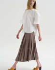 Compact Eco Poplin Reverse Sleeve Top, White
