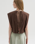 Compact Eco Poplin Cropped Square Top, Sepia Brown