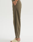 Nylon Zipper Trouser, Dark Taupe