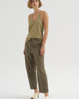 Nylon Zipper Trouser, Dark Taupe