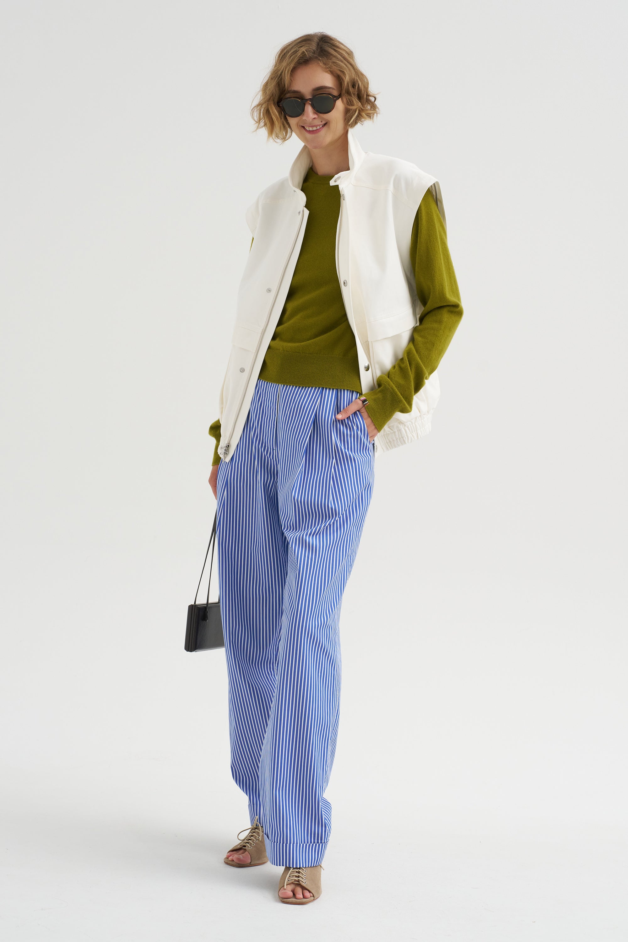 Patchwork Twill Slicker Jacket, White