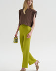 Viscose Plisse Corbit Pant - Short, Pea Pod